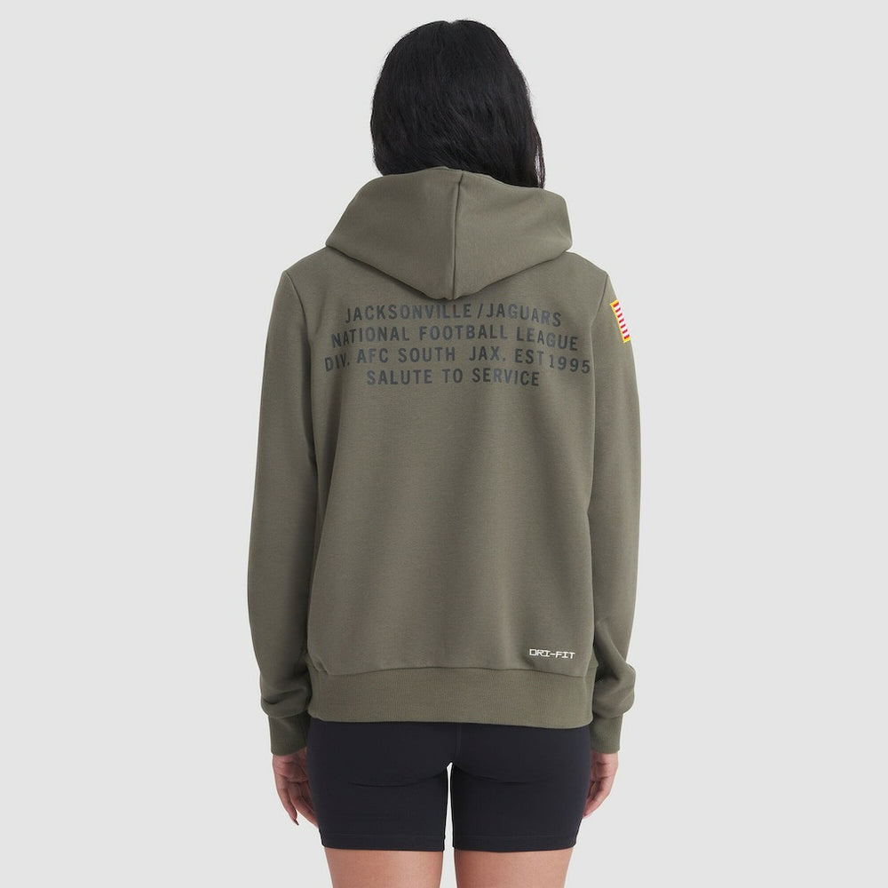 Jacksonville Jaguars Women's 2025 Salute to Service Sideline Standard Issue Dri-FIT Hoodie - Olive - Nike