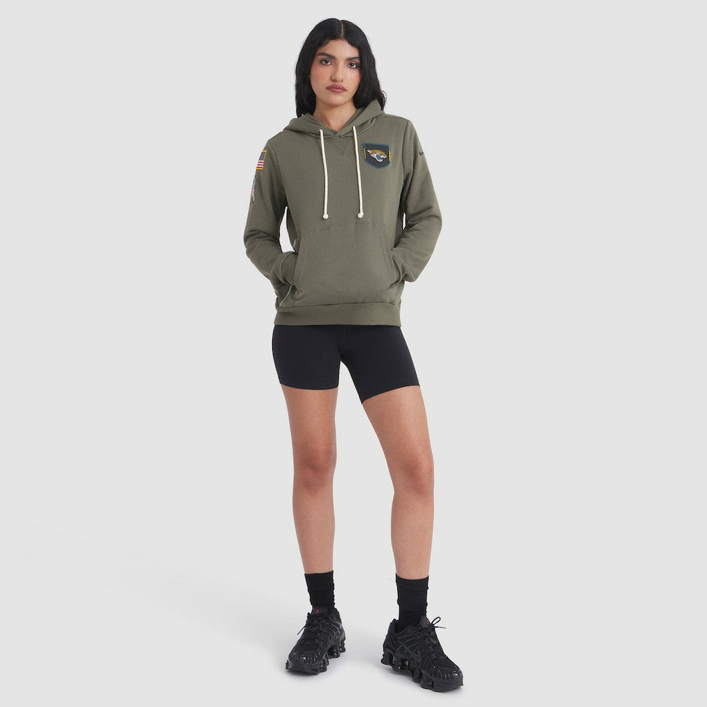 Jacksonville Jaguars Women's 2025 Salute to Service Sideline Standard Issue Dri-FIT Hoodie - Olive - Nike