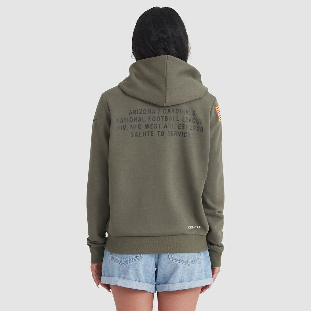 Arizona Cardinals Women's 2025 Salute to Service Sideline Standard Issue Dri-FIT Hoodie - Olive - Nike