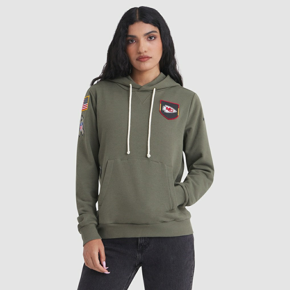 Kansas City Chiefs Women's 2025 Salute to Service Sideline Standard Issue Dri-FIT Hoodie - Olive - Nike