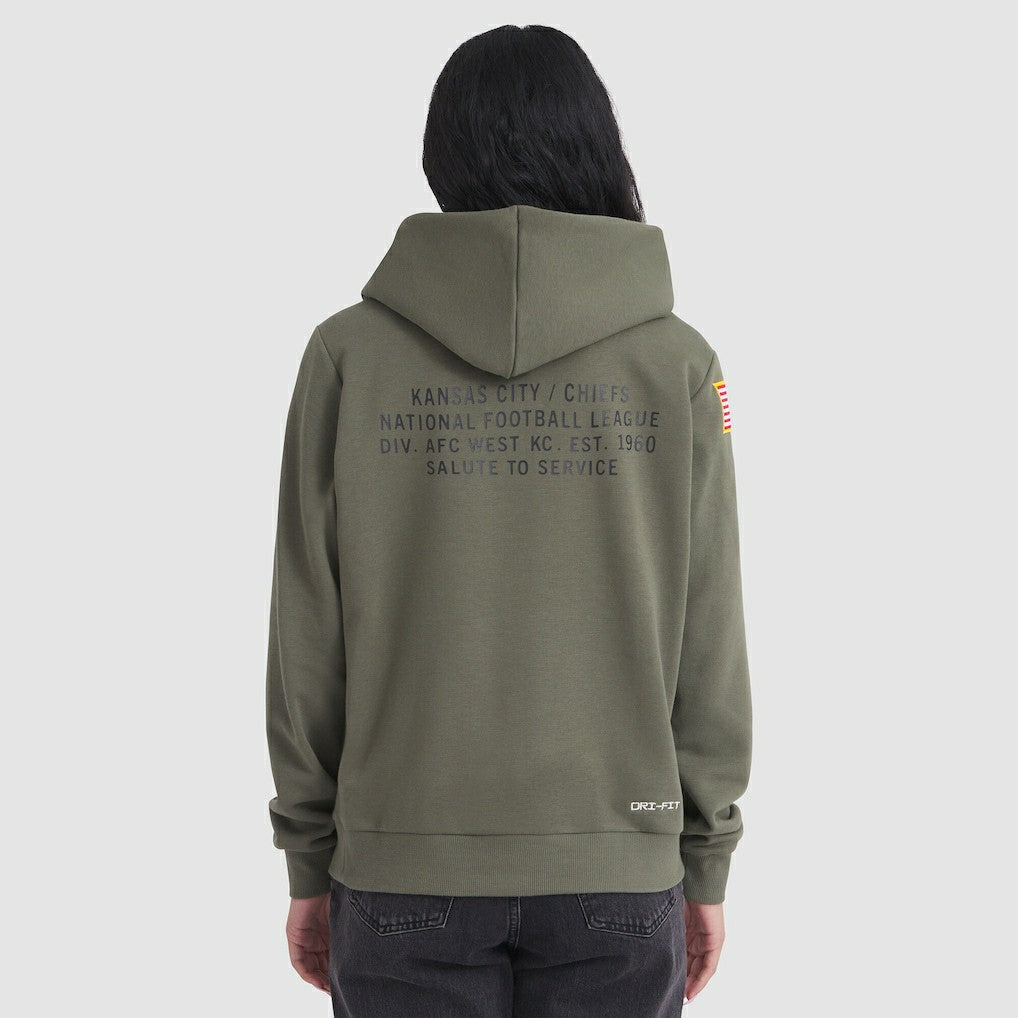 Kansas City Chiefs Women's 2025 Salute to Service Sideline Standard Issue Dri-FIT Hoodie - Olive - Nike