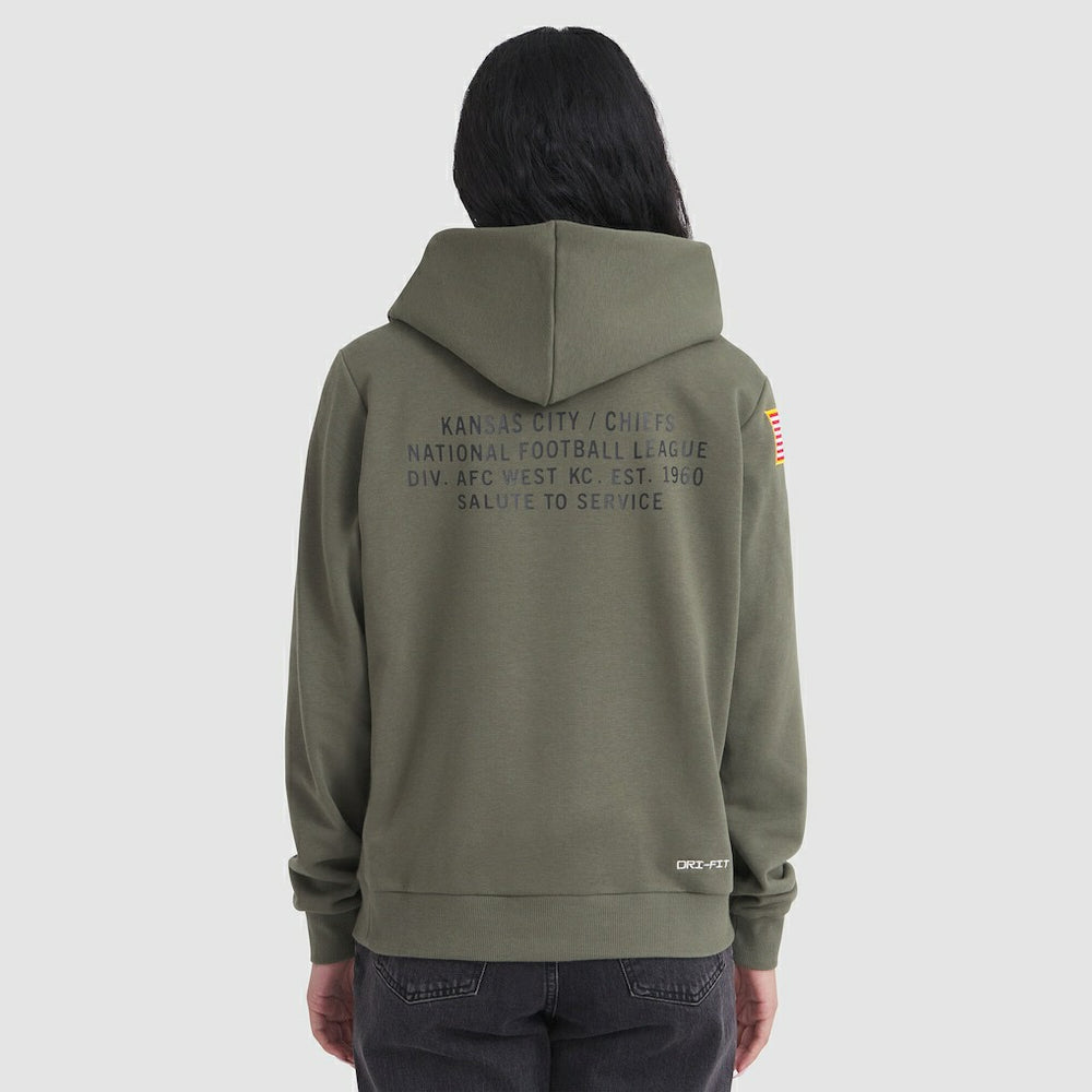 Kansas City Chiefs Women's 2025 Salute to Service Sideline Standard Issue Dri-FIT Hoodie - Olive - Nike