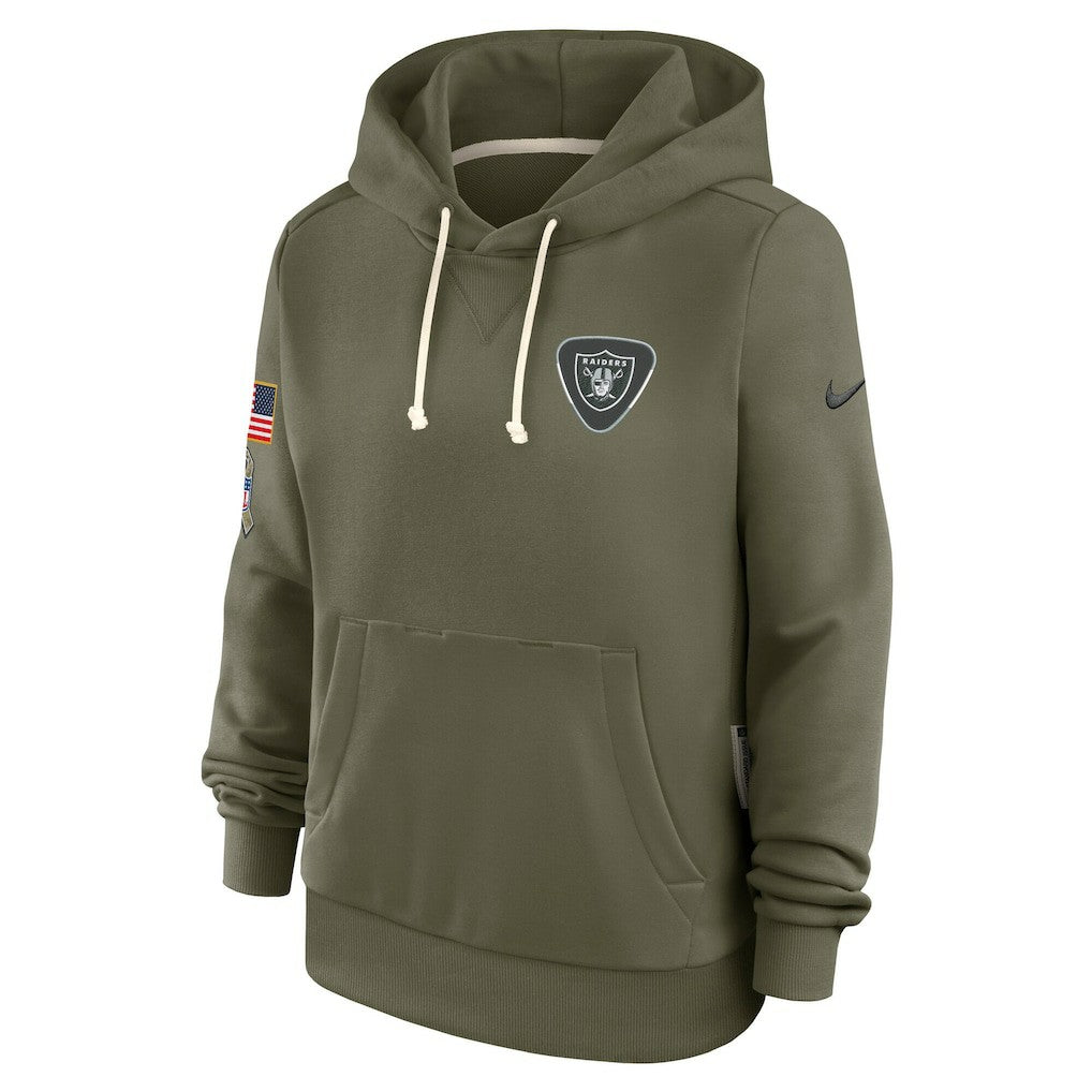 Las Vegas Raiders Women's 2025 Salute to Service Sideline Standard Issue Dri-FIT Hoodie - Olive - Nike