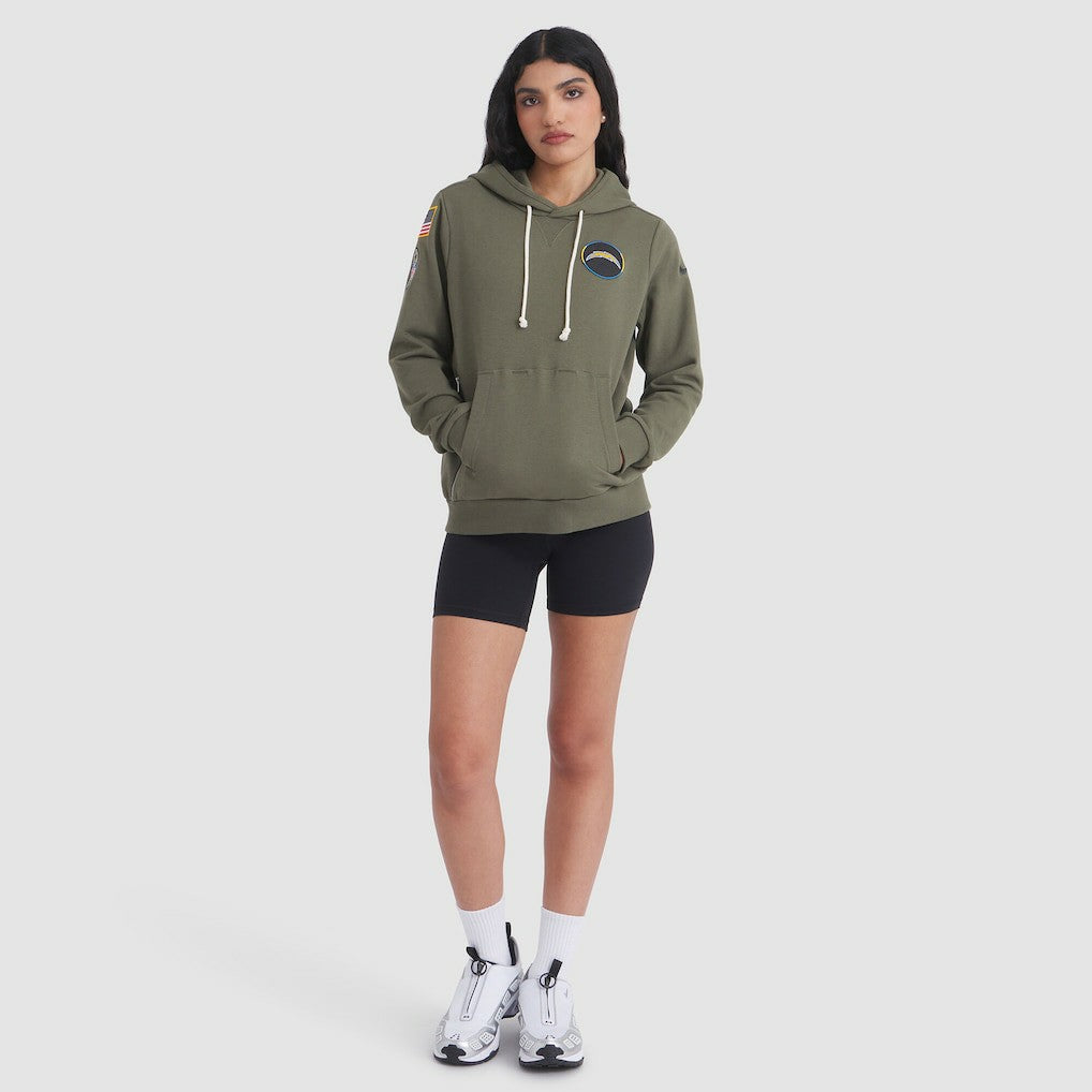 Los Angeles Chargers Women's 2025 Salute to Service Sideline Standard Issue Dri-FIT Hoodie - Olive - Nike