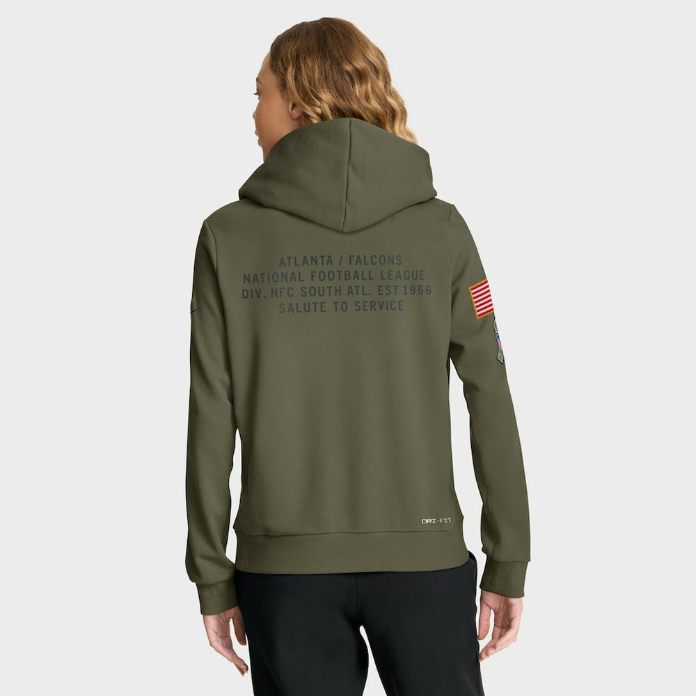 Atlanta Falcons Women's 2025 Salute to Service Sideline Standard Issue Dri-FIT Hoodie - Olive - Nike