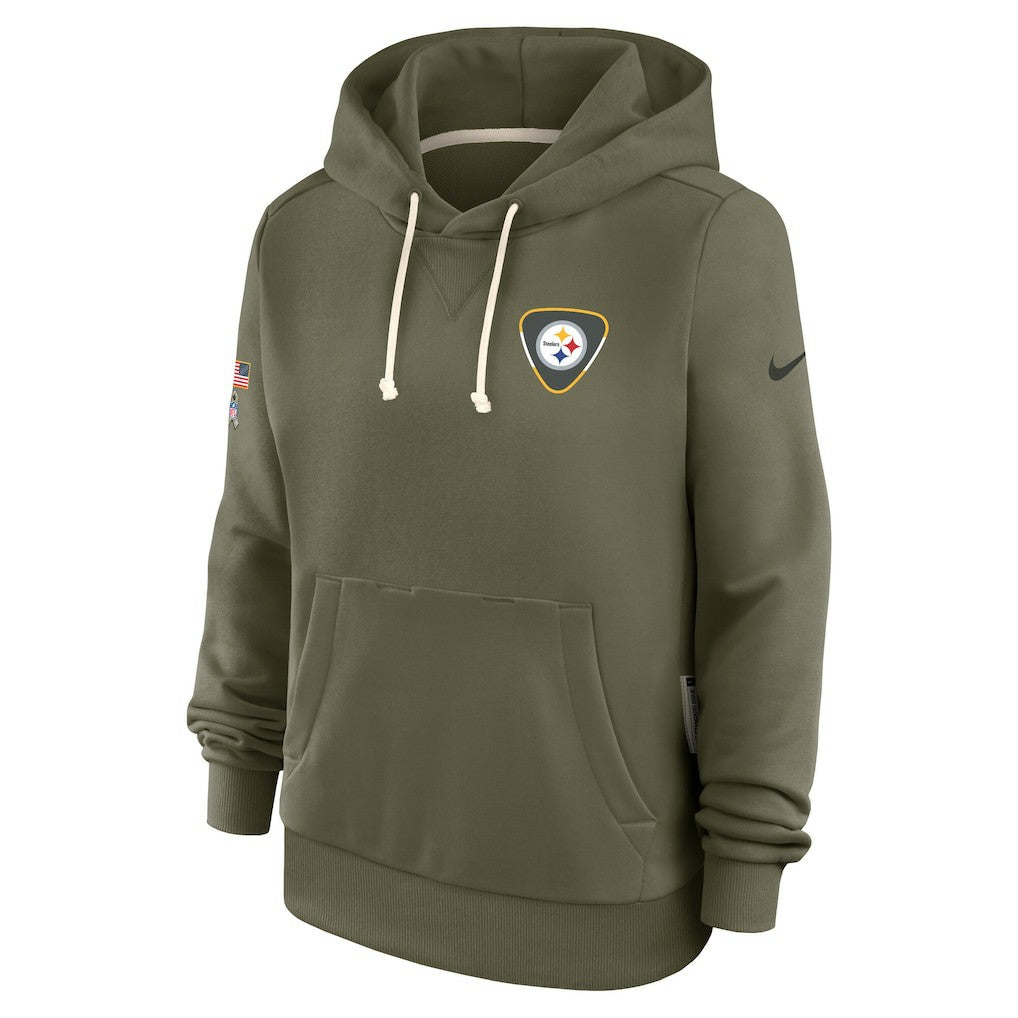 Pittsburgh Steelers Women's 2025 Salute to Service Sideline Standard Issue Dri-FIT Hoodie - Olive - Nike