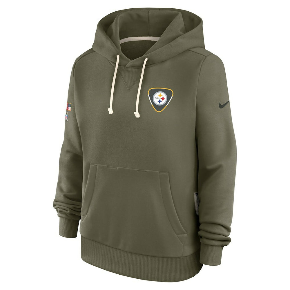 Pittsburgh Steelers Women's 2025 Salute to Service Sideline Standard Issue Dri-FIT Hoodie - Olive - Nike