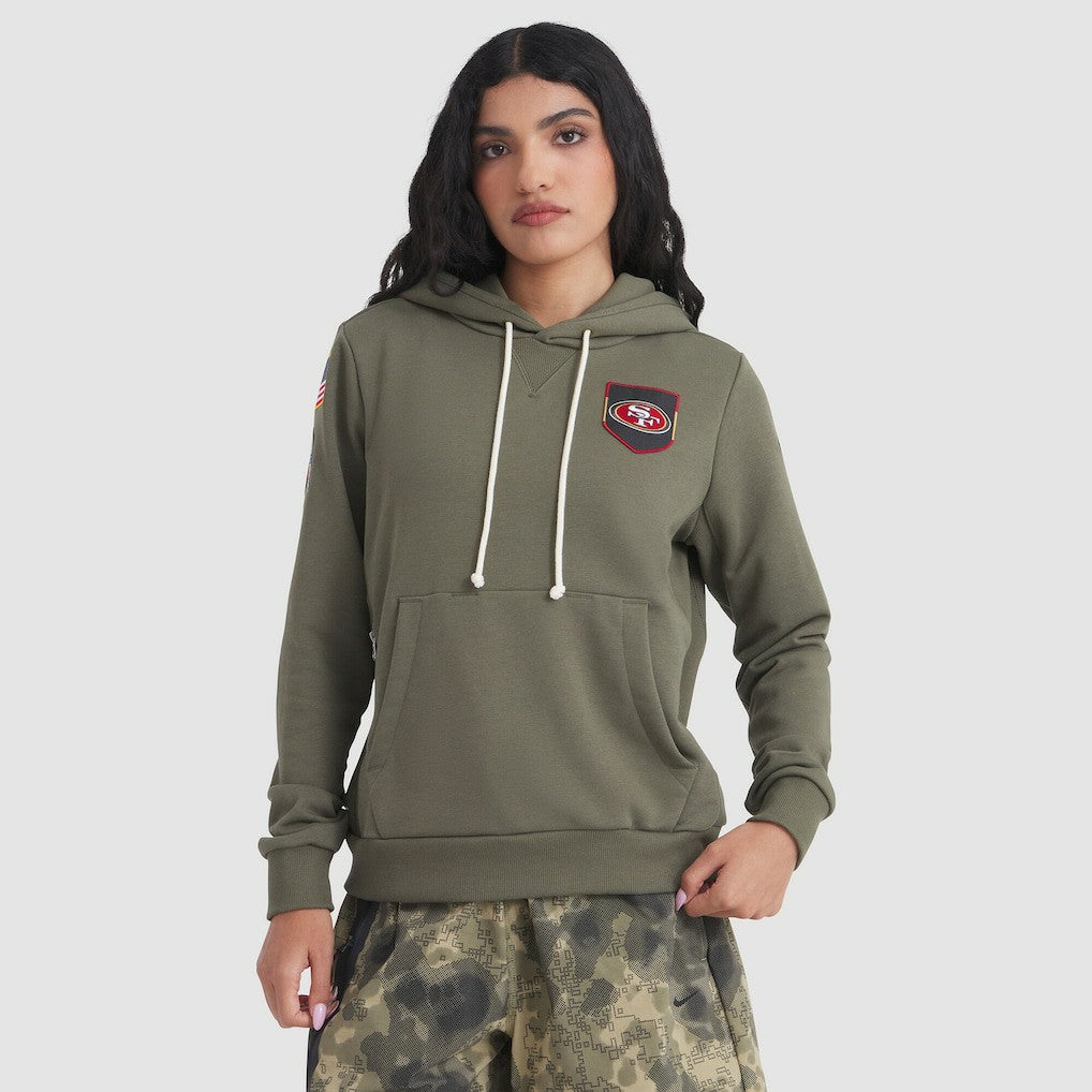 San Francisco 49ers Women's 2025 Salute to Service Sideline Standard Issue Dri-FIT Hoodie - Olive - Nike