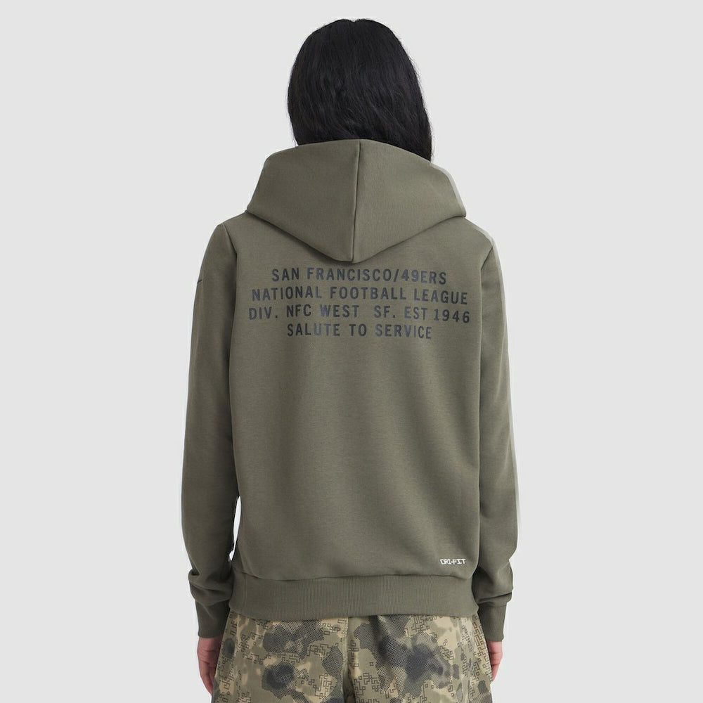 San Francisco 49ers Women's 2025 Salute to Service Sideline Standard Issue Dri-FIT Hoodie - Olive - Nike