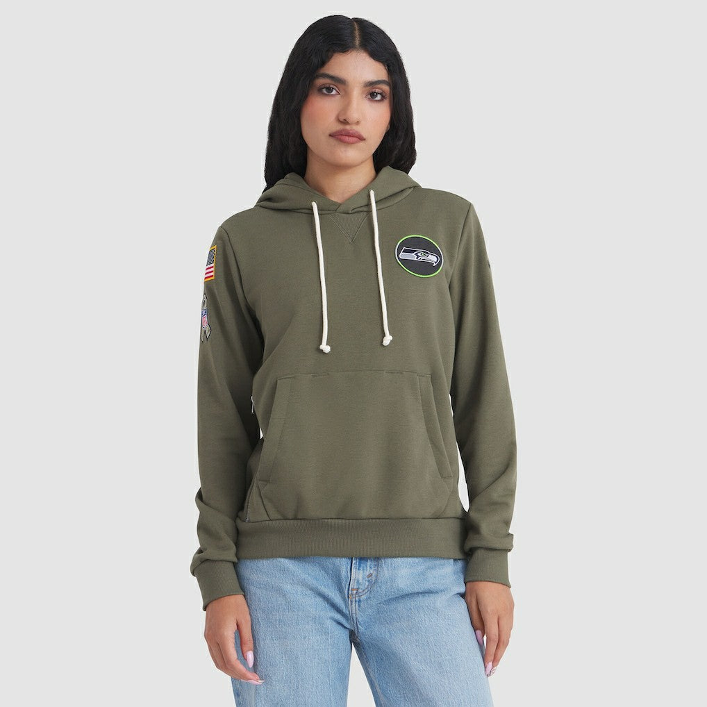Seattle Seahawks Women's 2025 Salute to Service Sideline Standard Issue Dri-FIT Hoodie - Olive - Nike