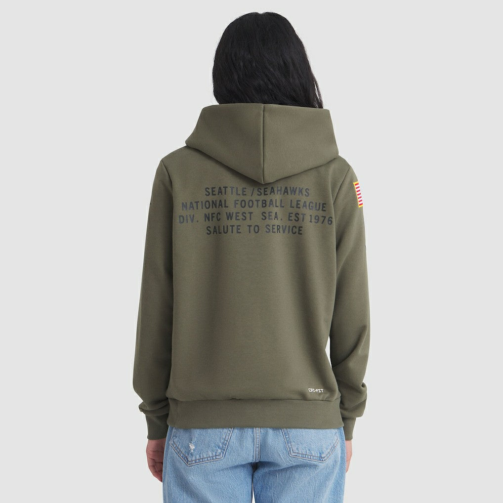 Seattle Seahawks Women's 2025 Salute to Service Sideline Standard Issue Dri-FIT Hoodie - Olive - Nike
