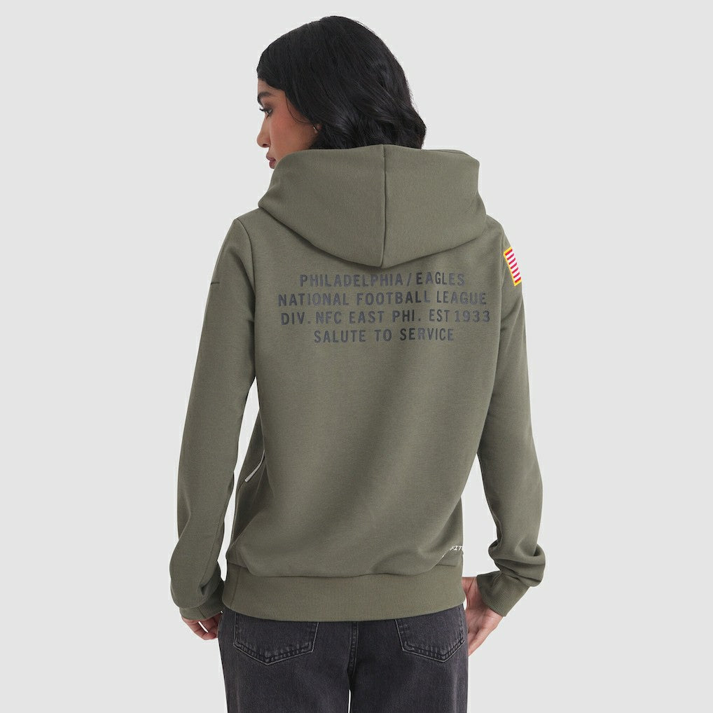 Philadelphia Eagles Women's 2025 Salute to Service Sideline Standard Issue Dri-FIT Hoodie - Olive - Nike