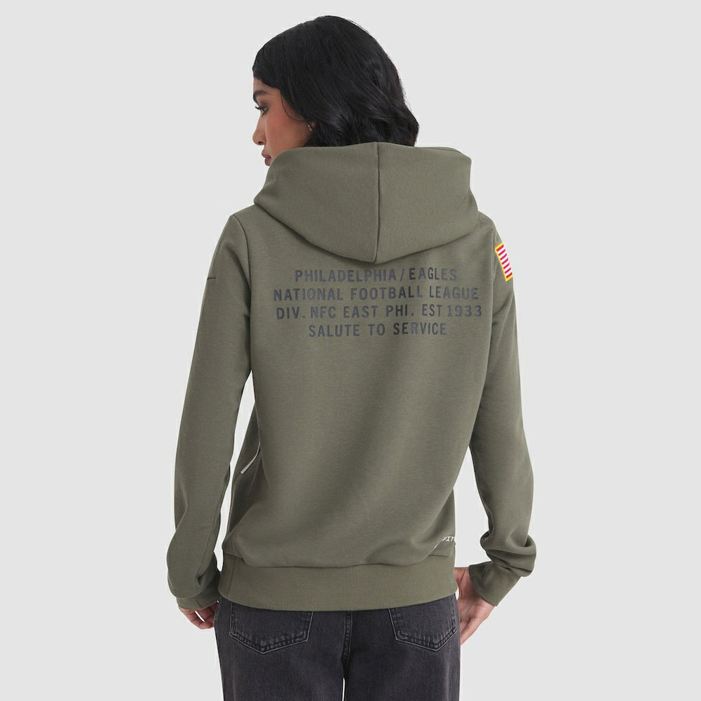 Philadelphia Eagles Women's 2025 Salute to Service Sideline Standard Issue Dri-FIT Hoodie - Olive - Nike