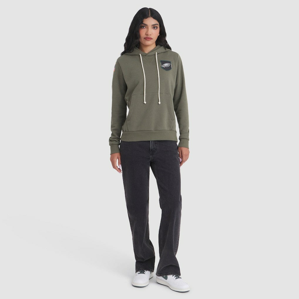 Philadelphia Eagles Women's 2025 Salute to Service Sideline Standard Issue Dri-FIT Hoodie - Olive - Nike