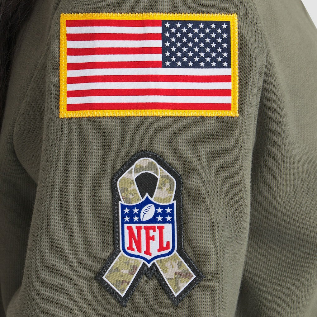 Philadelphia Eagles Women's 2025 Salute to Service Sideline Standard Issue Dri-FIT Hoodie - Olive - Nike
