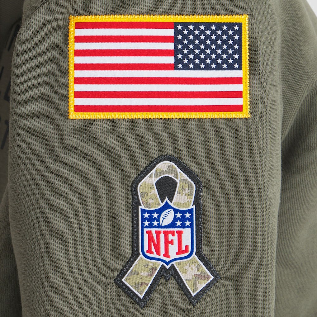 Minnesota Vikings Women's 2025 Salute to Service Sideline Standard Issue Dri-FIT Hoodie - Olive - Nike