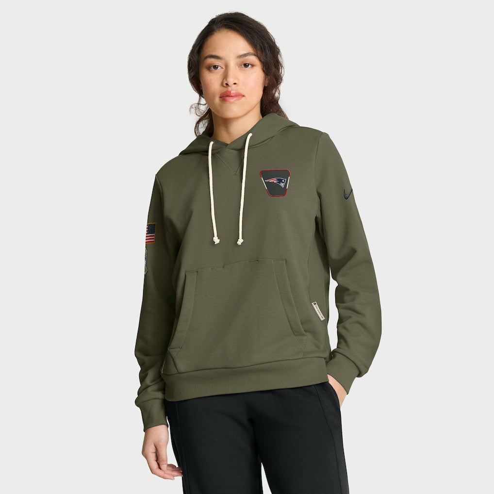 New England Patriots Women's 2025 Salute to Service Sideline Standard Issue Dri-FIT Hoodie - Olive - Nike