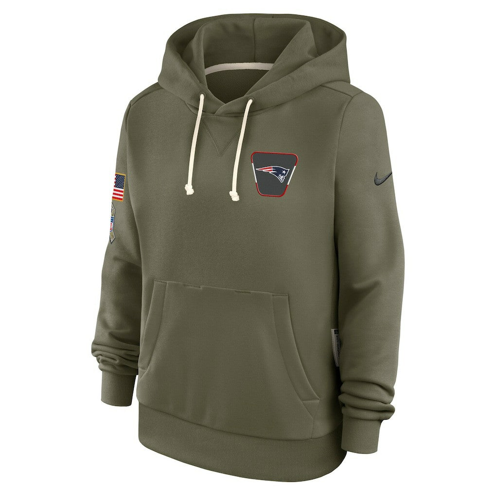 New England Patriots Women's 2025 Salute to Service Sideline Standard Issue Dri-FIT Hoodie - Olive - Nike