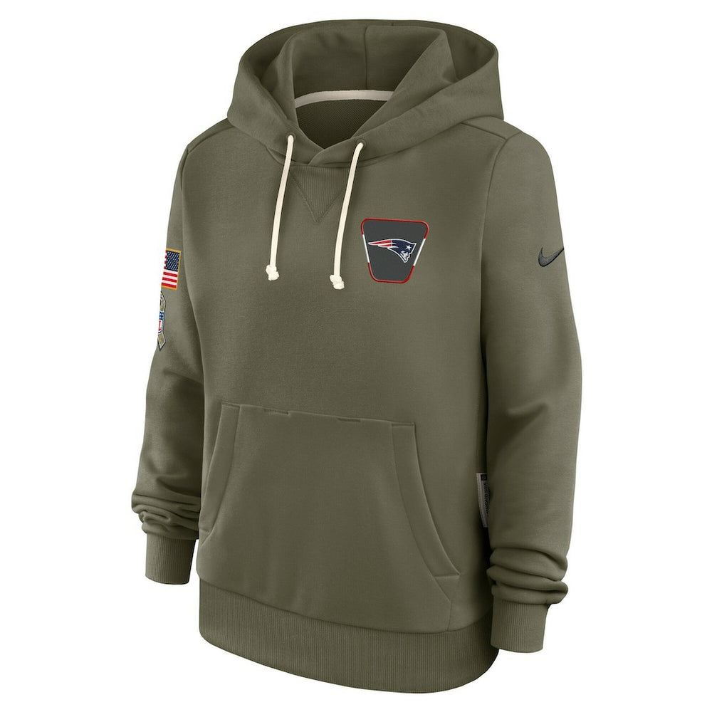 New England Patriots Women's 2025 Salute to Service Sideline Standard Issue Dri-FIT Hoodie - Olive - Nike