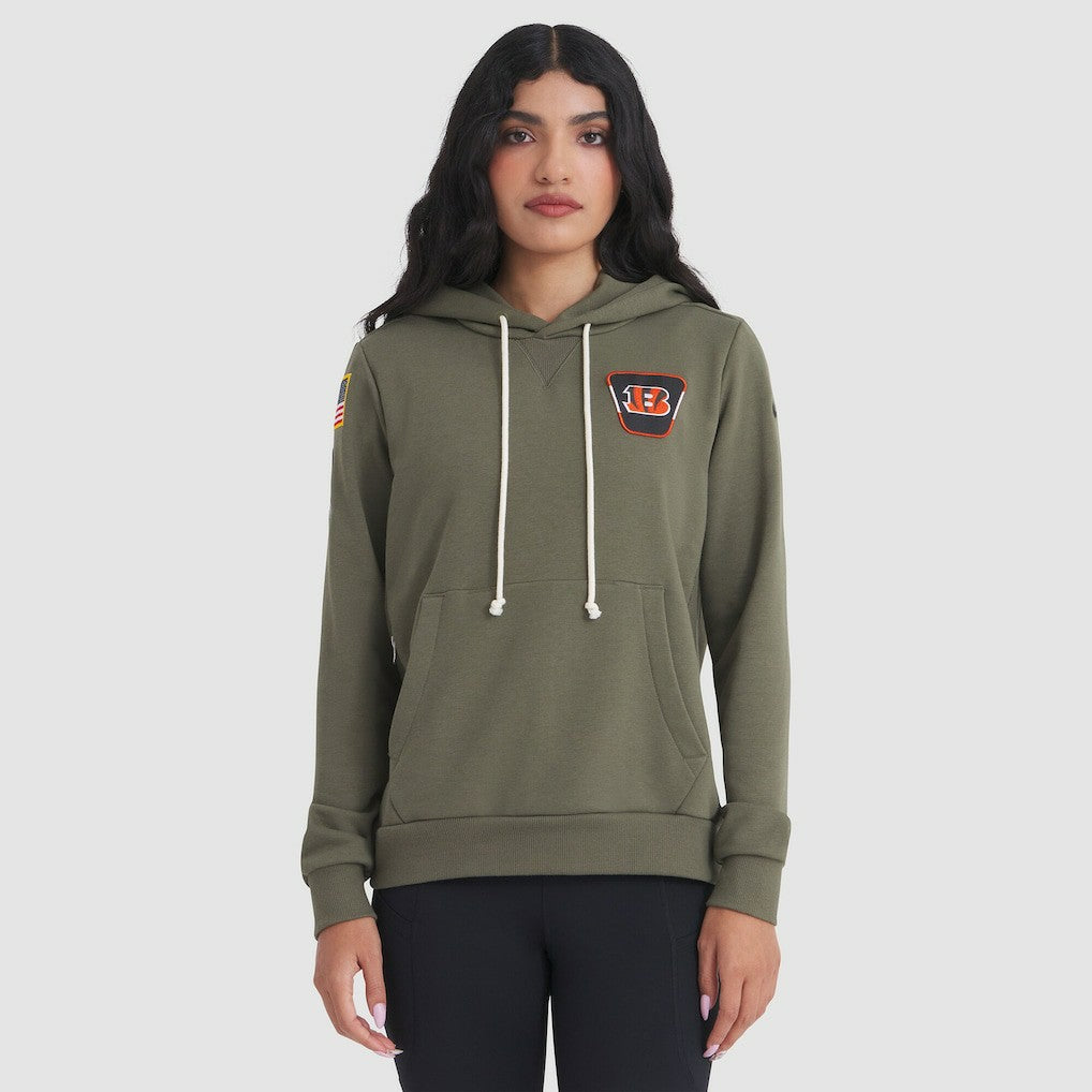 Cincinnati Bengals Women's 2025 Salute to Service Sideline Standard Issue Dri-FIT Hoodie - Olive - Nike