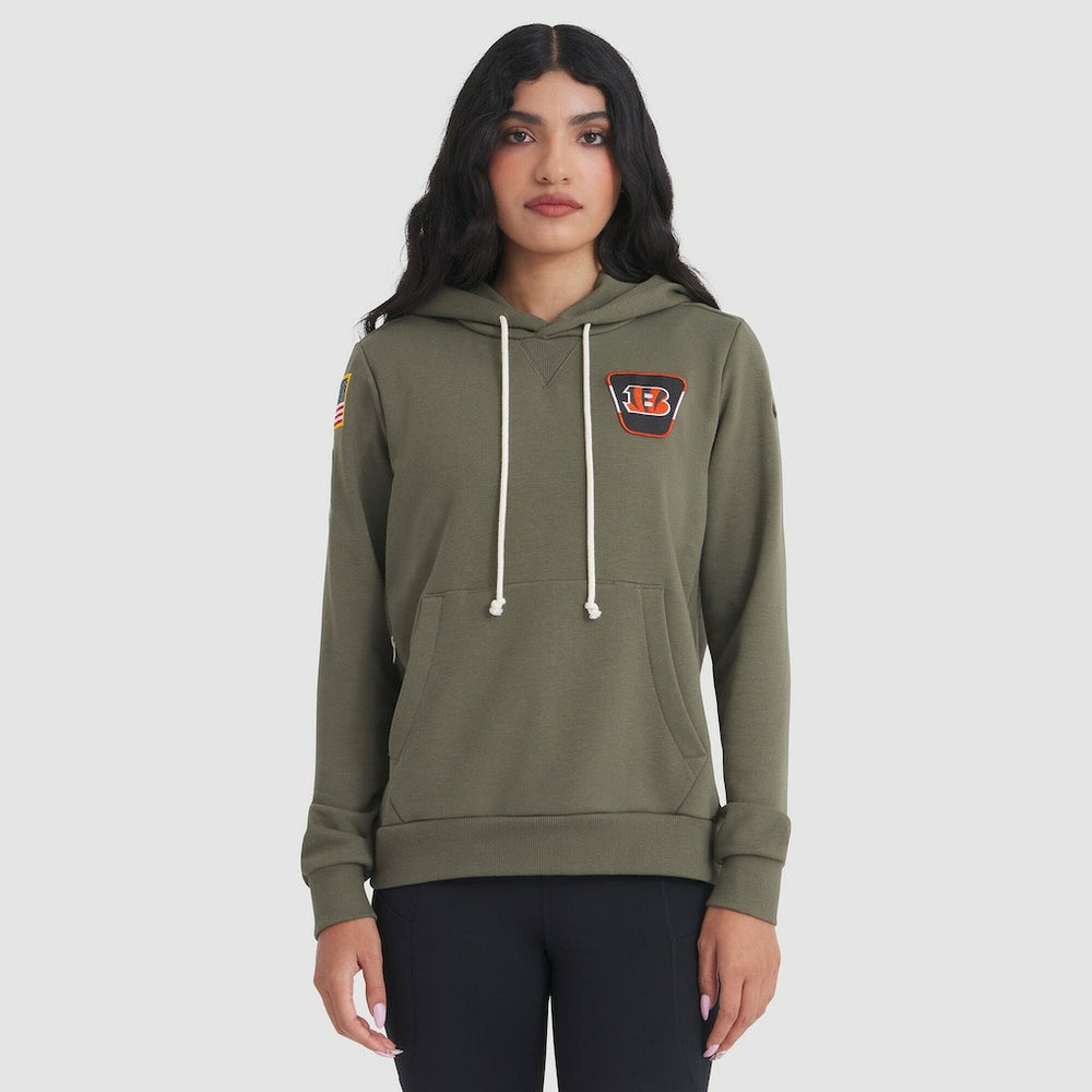Cincinnati Bengals Women's 2025 Salute to Service Sideline Standard Issue Dri-FIT Hoodie - Olive - Nike