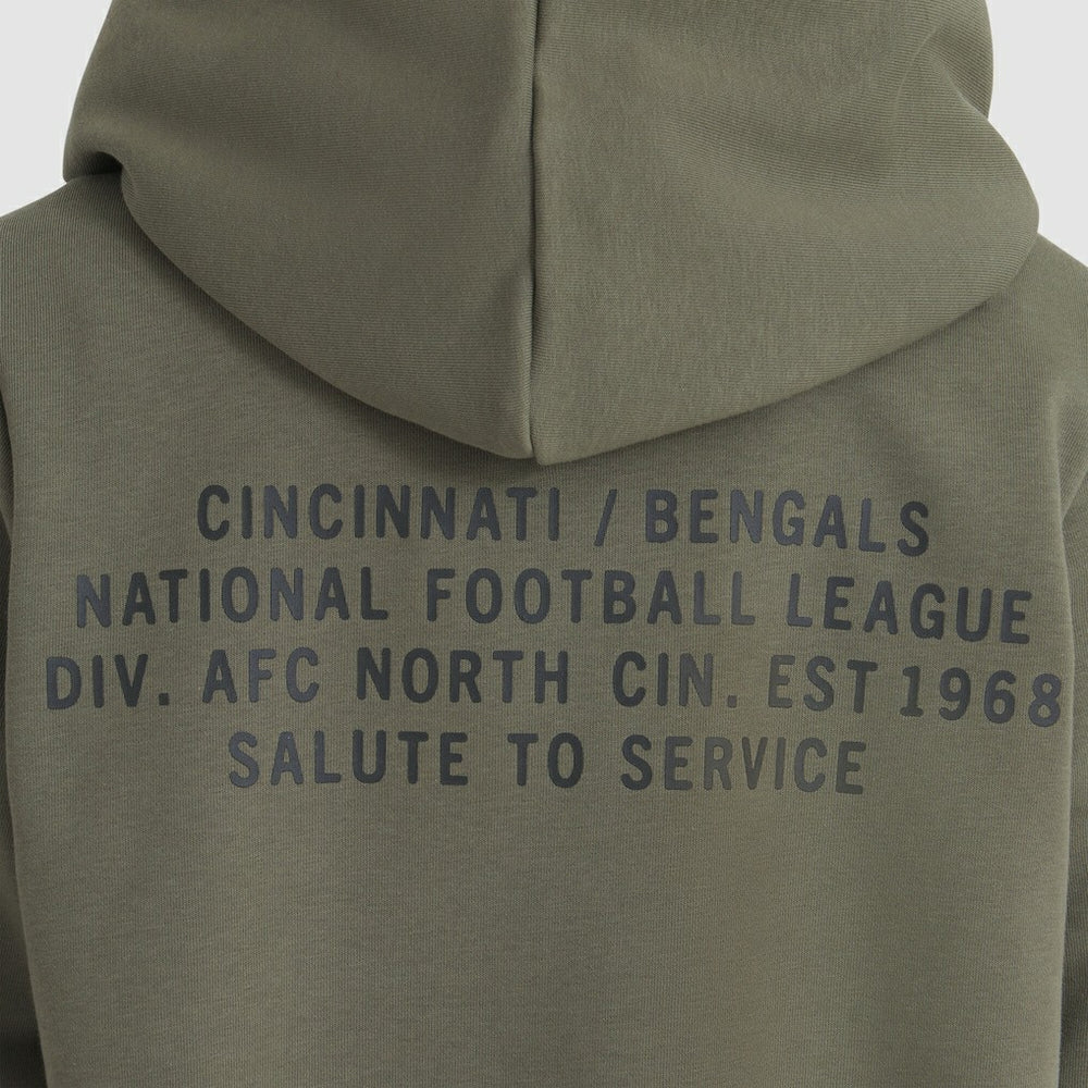 Cincinnati Bengals Women's 2025 Salute to Service Sideline Standard Issue Dri-FIT Hoodie - Olive - Nike