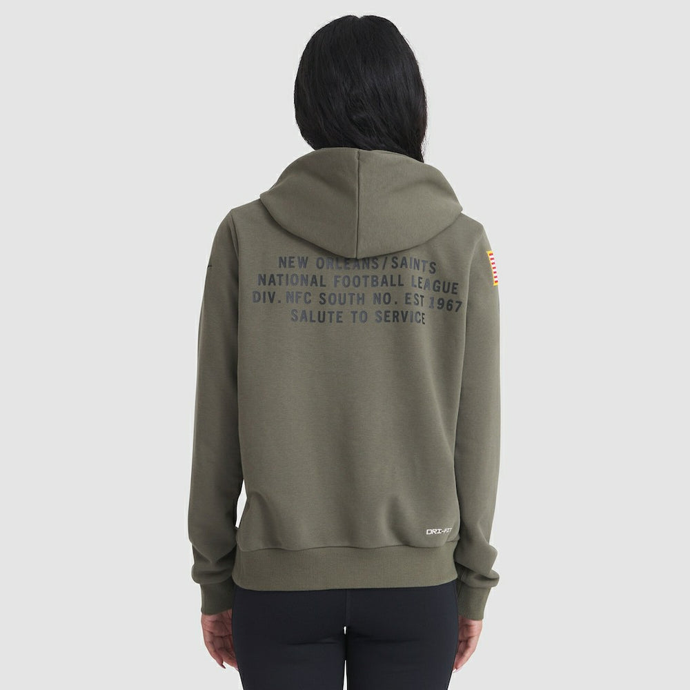 New Orleans Saints Women's 2025 Salute to Service Sideline Standard Issue Dri-FIT Hoodie - Olive - Nike