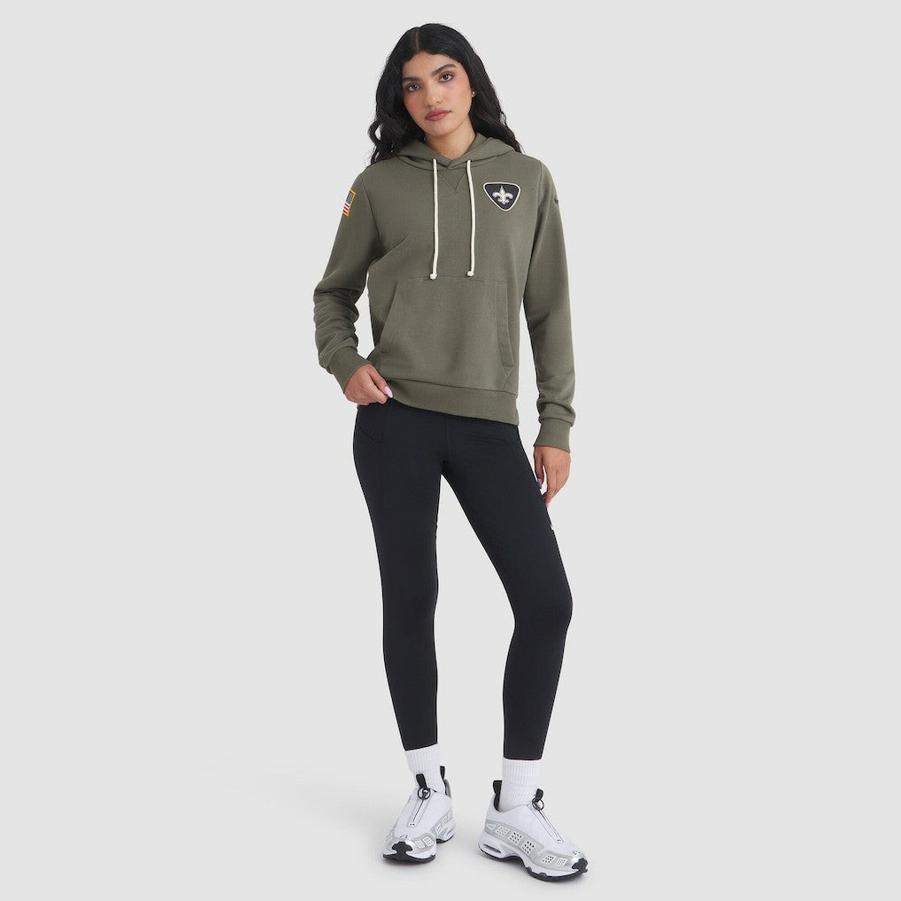 New Orleans Saints Women's 2025 Salute to Service Sideline Standard Issue Dri-FIT Hoodie - Olive - Nike