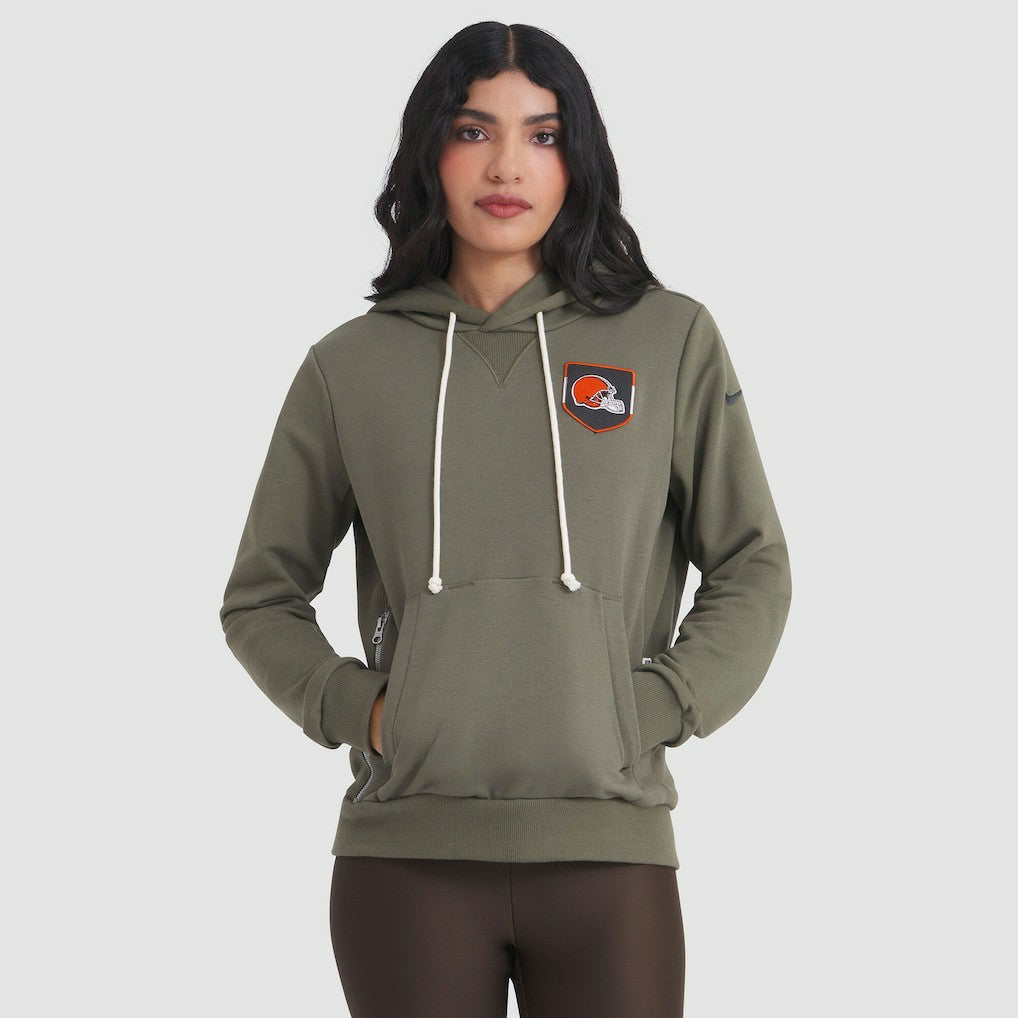 Cleveland Browns Women's 2025 Salute to Service Sideline Standard Issue Dri-FIT Hoodie - Olive - Nike