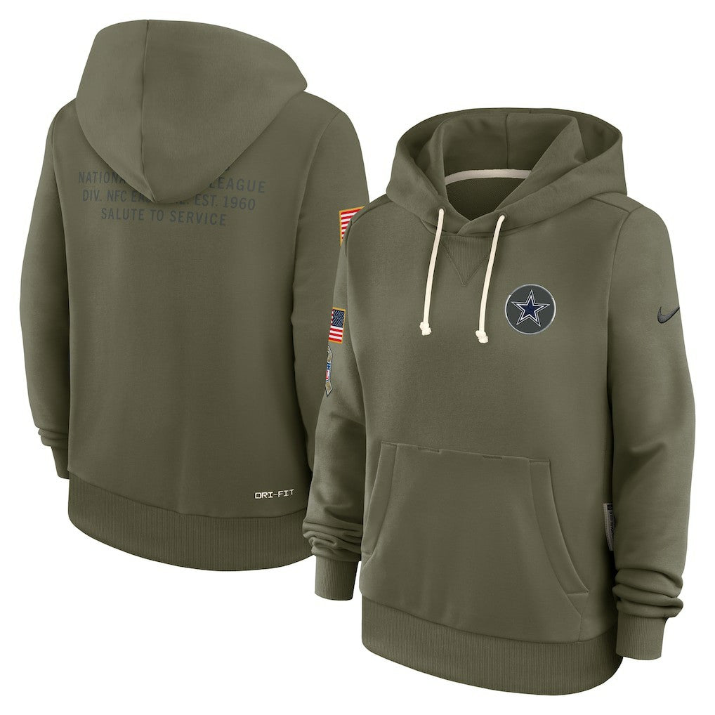 Dallas Cowboys Women's 2025 Salute to Service Sideline Standard Issue Dri-FIT Hoodie - Olive - Nike