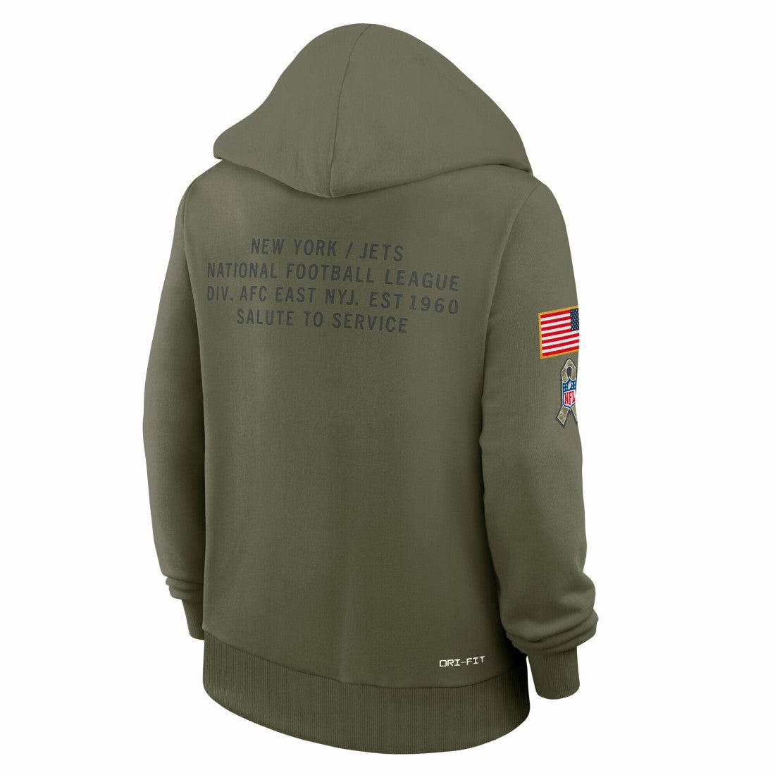New York Jets Women's 2025 Salute to Service Sideline Standard Issue Dri-FIT Hoodie - Olive - Nike