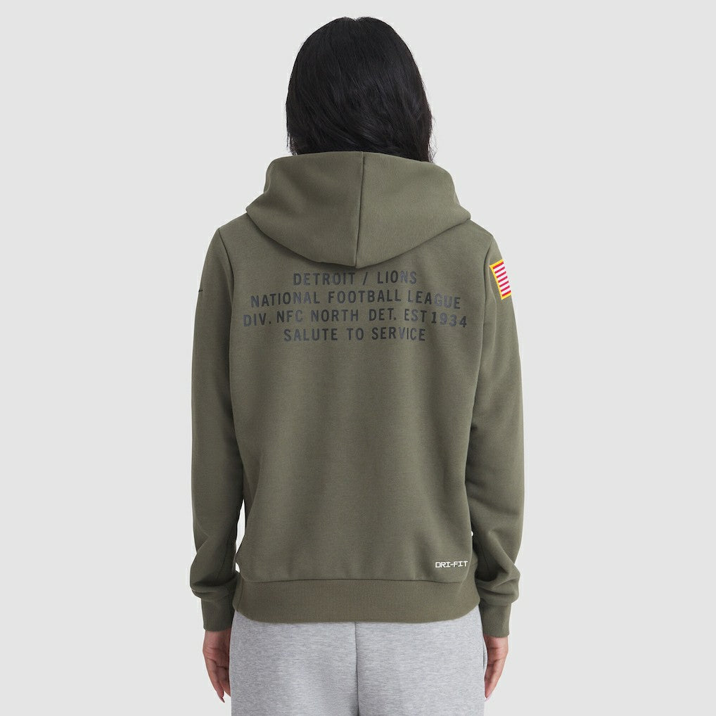 Detroit Lions Women's 2025 Salute to Service Sideline Standard Issue Dri-FIT Hoodie - Olive - Nike