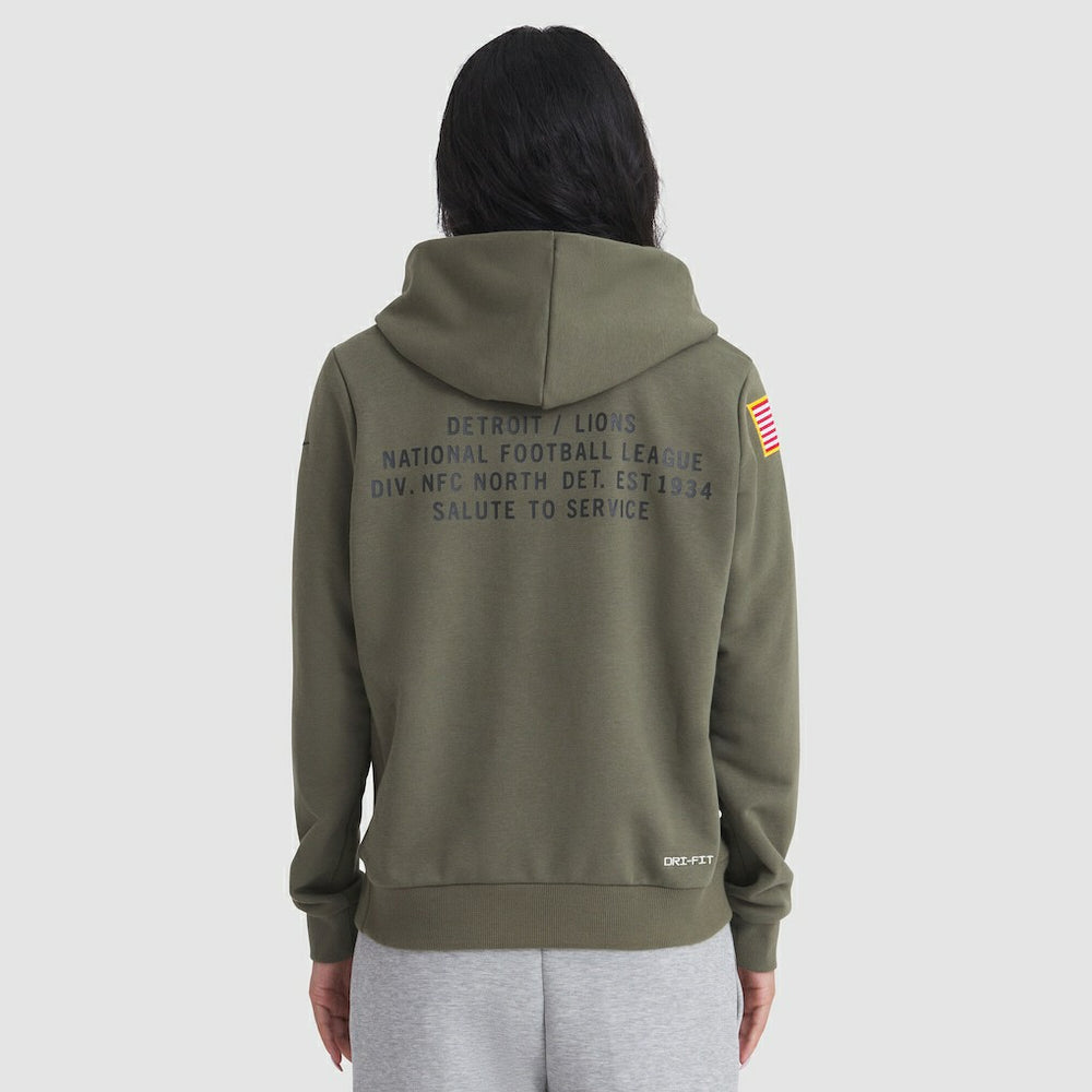 Detroit Lions Women's 2025 Salute to Service Sideline Standard Issue Dri-FIT Hoodie - Olive - Nike