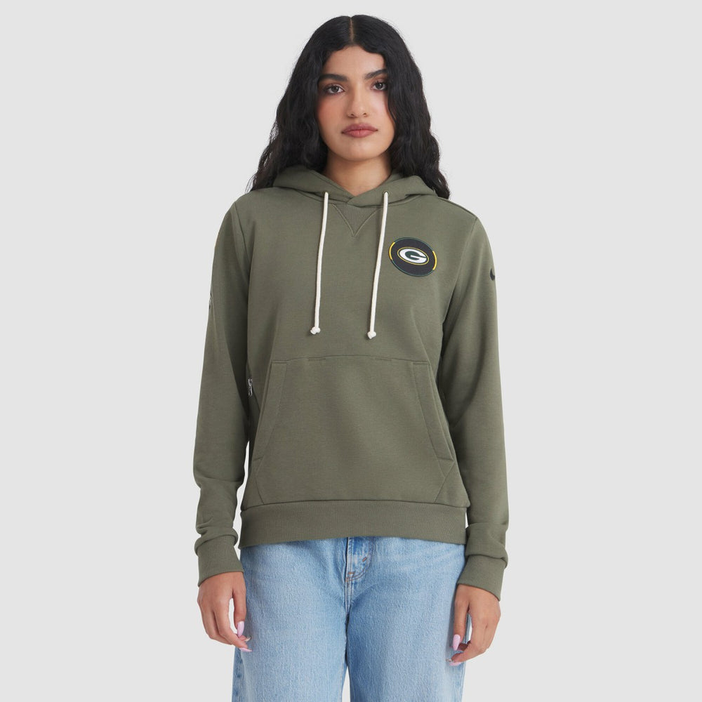 Green Bay Packers Women's 2025 Salute to Service Sideline Standard Issue Dri-FIT Hoodie - Olive - Nike