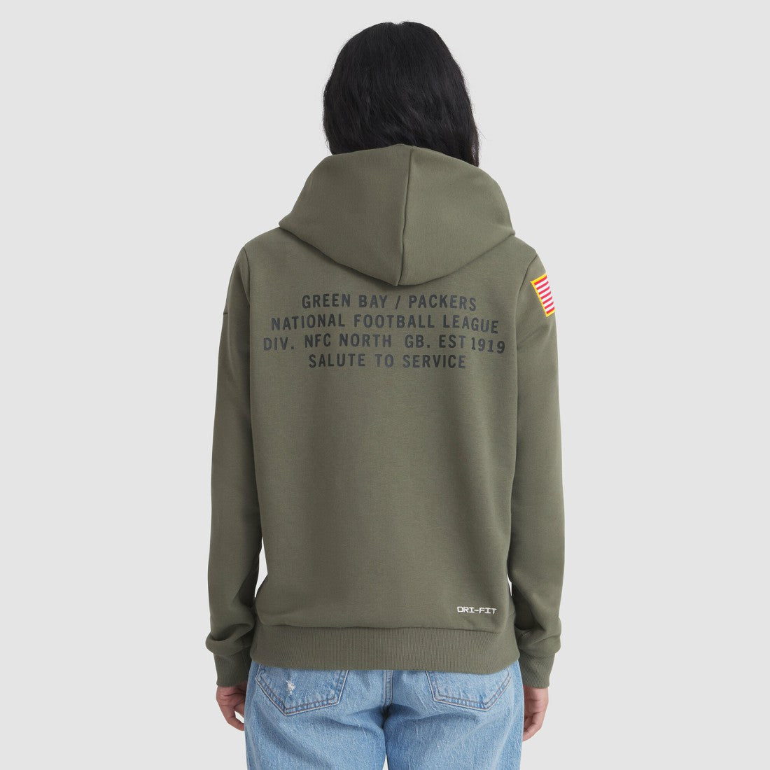 Green Bay Packers Women's 2025 Salute to Service Sideline Standard Issue Dri-FIT Hoodie - Olive - Nike
