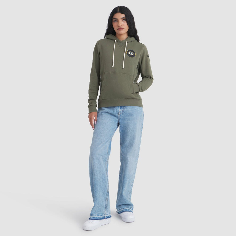 Green Bay Packers Women's 2025 Salute to Service Sideline Standard Issue Dri-FIT Hoodie - Olive - Nike