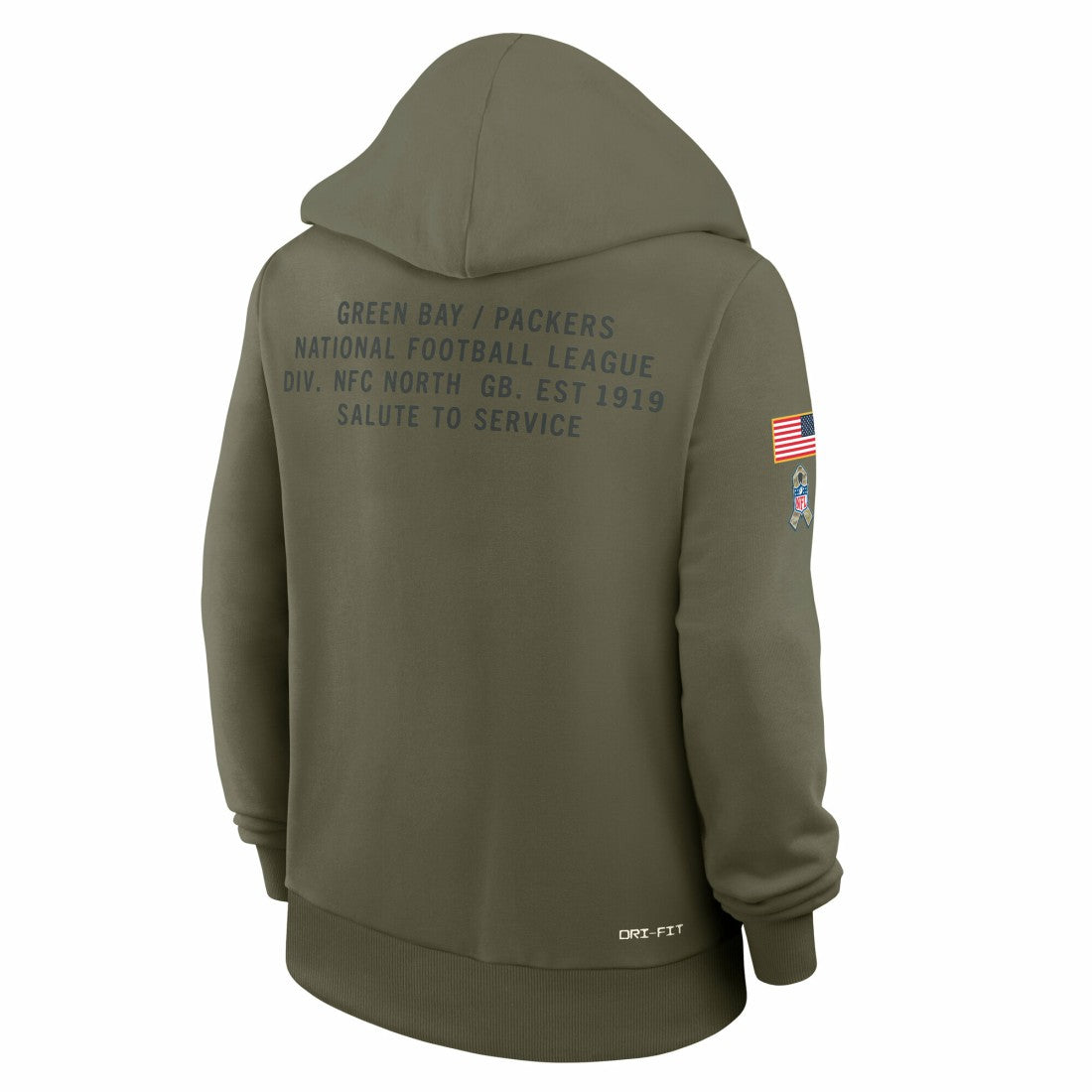 Green Bay Packers Women's 2025 Salute to Service Sideline Standard Issue Dri-FIT Hoodie - Olive - Nike