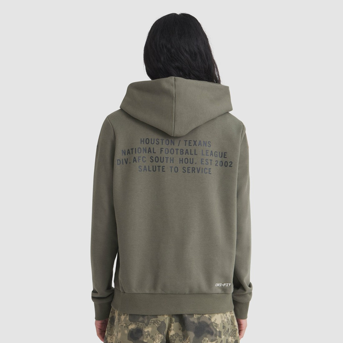 Houston Texans Women's 2025 Salute to Service Sideline Standard Issue Dri-FIT Hoodie - Olive - Nike