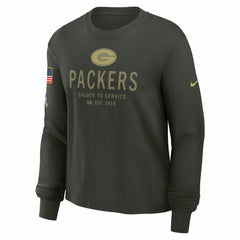 Green Bay Packers Women's 2025 Salute to Service Sideline Dri-FIT Long Sleeve T-Shirt - Dark Green - Nike