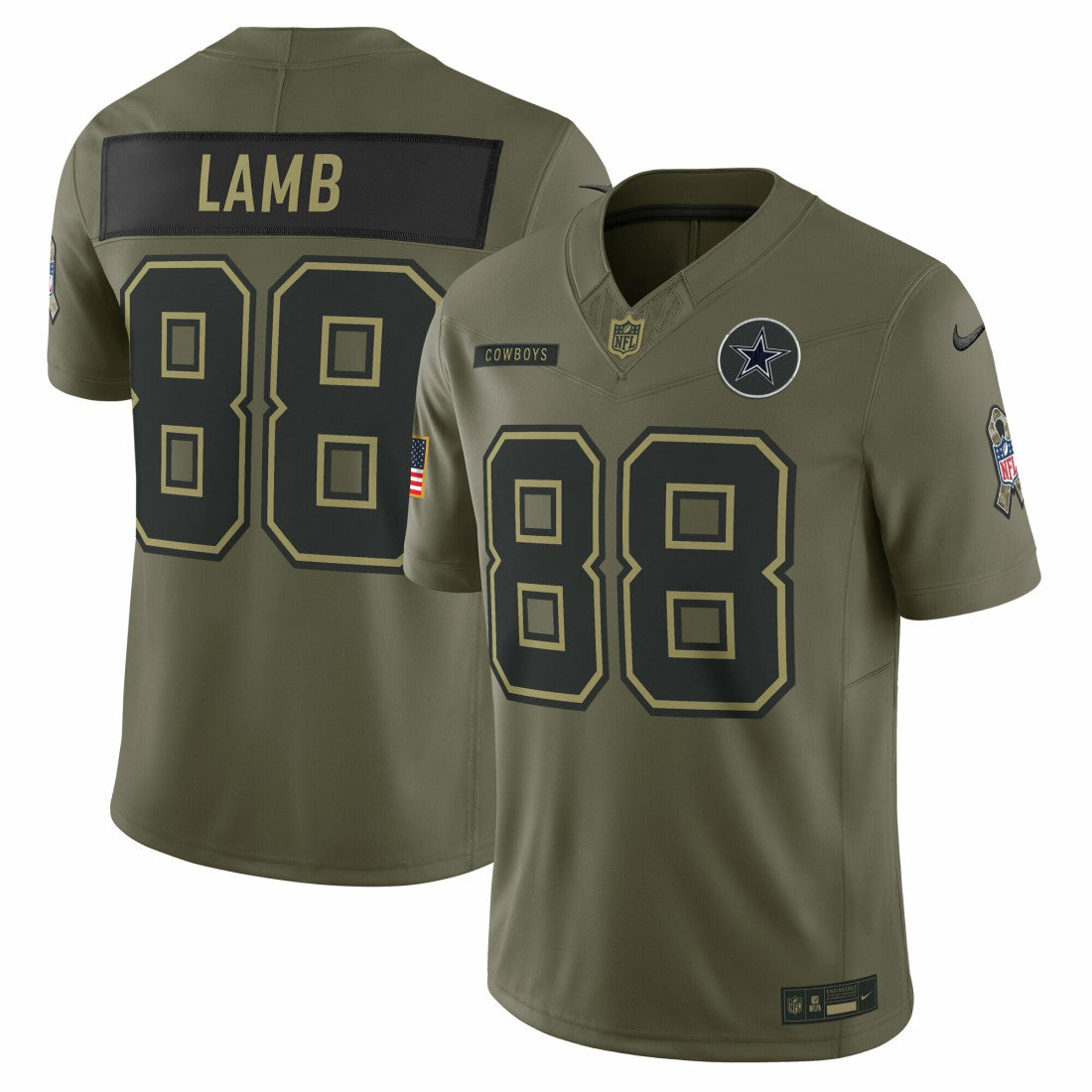 CeeDee Lamb Dallas Cowboys 2025 Salute to Service Limited Jersey - Olive - Nike