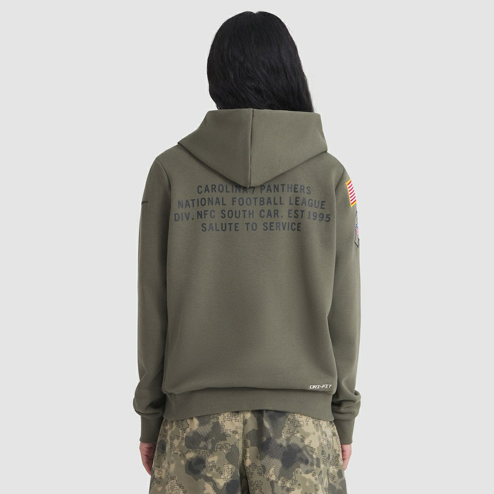 Carolina Panthers Women's 2025 Salute to Service Sideline Standard Issue Dri-FIT Hoodie - Olive - Nike