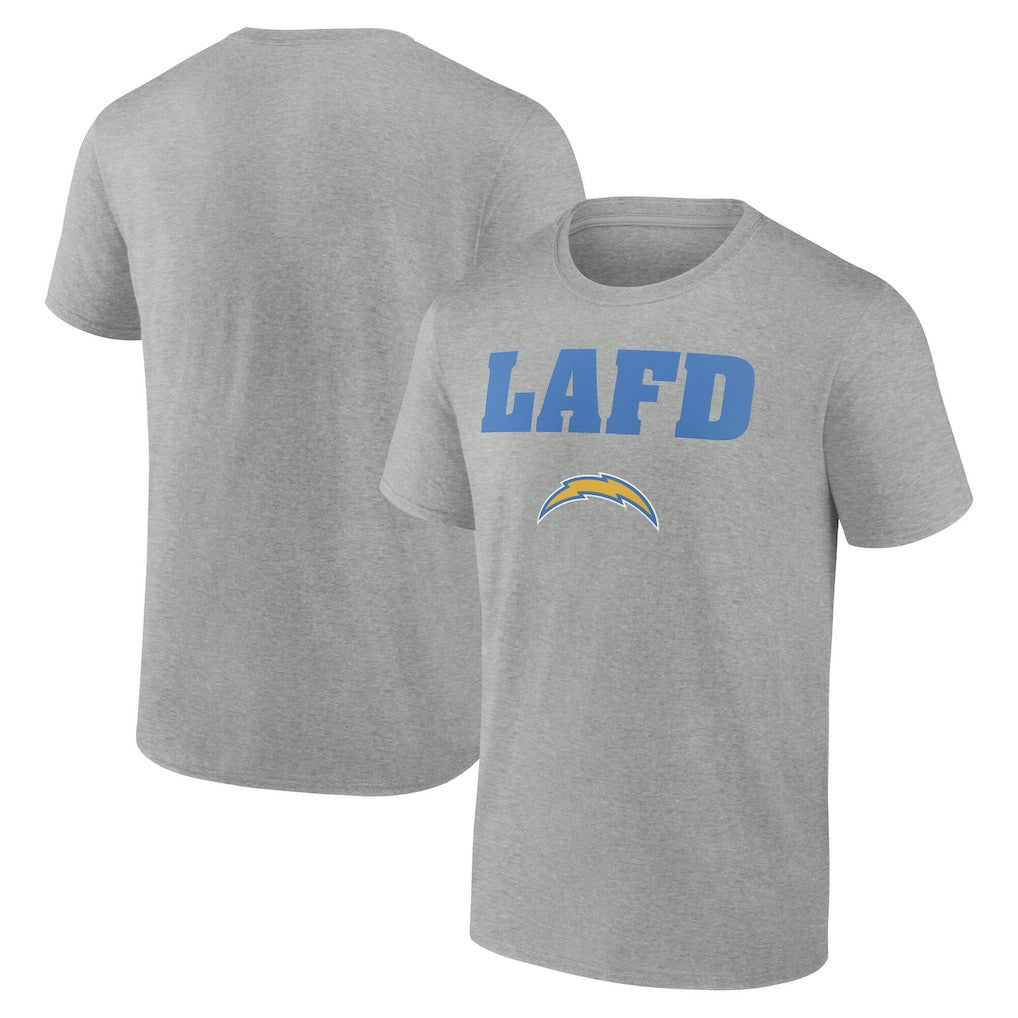 Los Angeles Chargers Unisex LAFD T-Shirt - Gray - NFL