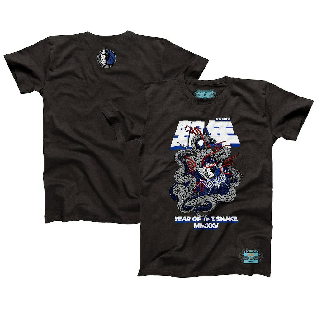 Dallas Mavericks NBALab x Hyperfly Unisex Year of the Snake Lunar New Year Collection T-Shirt Heather Black