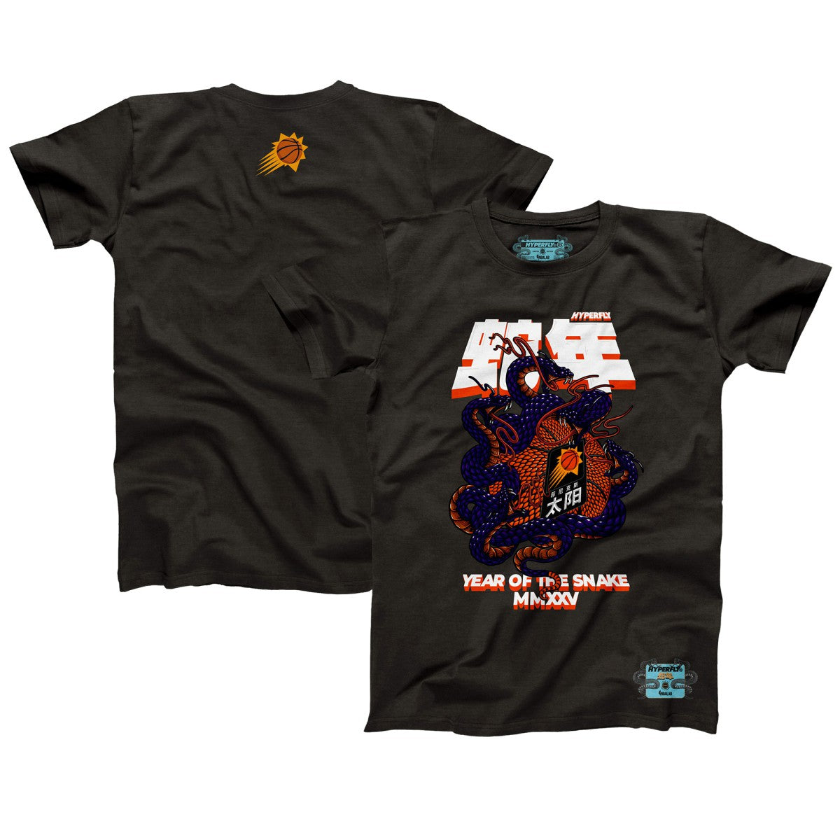 Phoenix Suns NBALab x Hyperfly Unisex Year of the Snake Lunar New Year Collection T-Shirt Heather Black