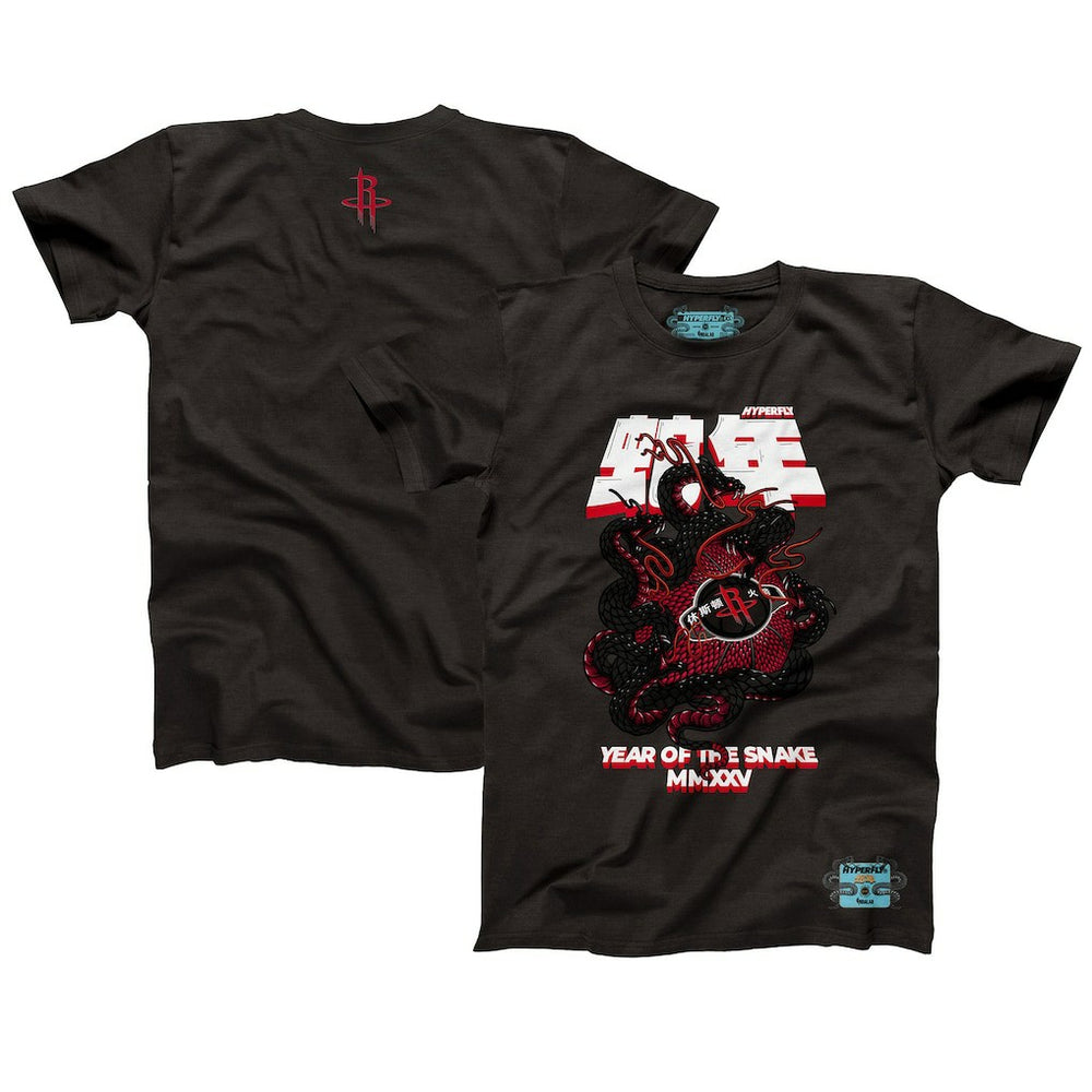Houston Rockets NBALab x Hyperfly Unisex Year of the Snake Lunar New Year Collection T-Shirt Heather Black
