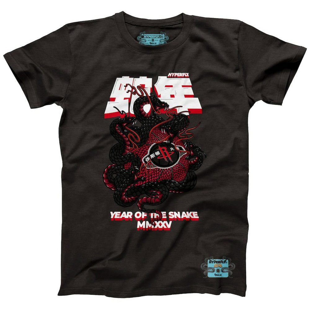 Houston Rockets NBALab x Hyperfly Unisex Year of the Snake Lunar New Year Collection T-Shirt Heather Black