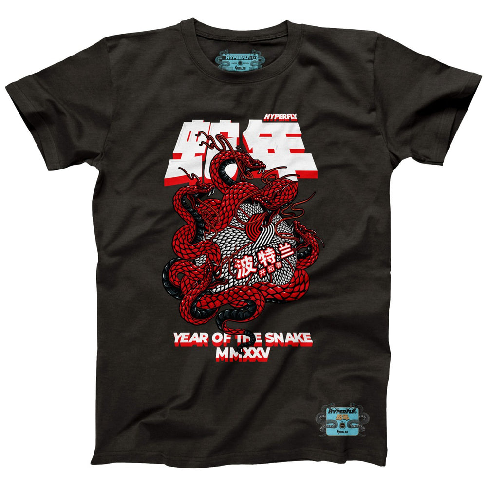 Portland Trail Blazers NBALab x Hyperfly Unisex Year of the Snake Lunar New Year Collection T-Shirt Heather Black
