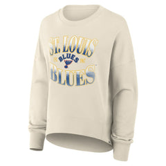 St. Louis Blues Fanatics Women's Oversized Vintage Slice Pullover Sweatshirt - Cream | Fanatics Clearance