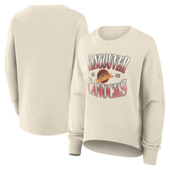 Vancouver Canucks Fanatics Women's Oversized Vintage Slice Pullover Sweatshirt - Cream | Fanatics Clearance