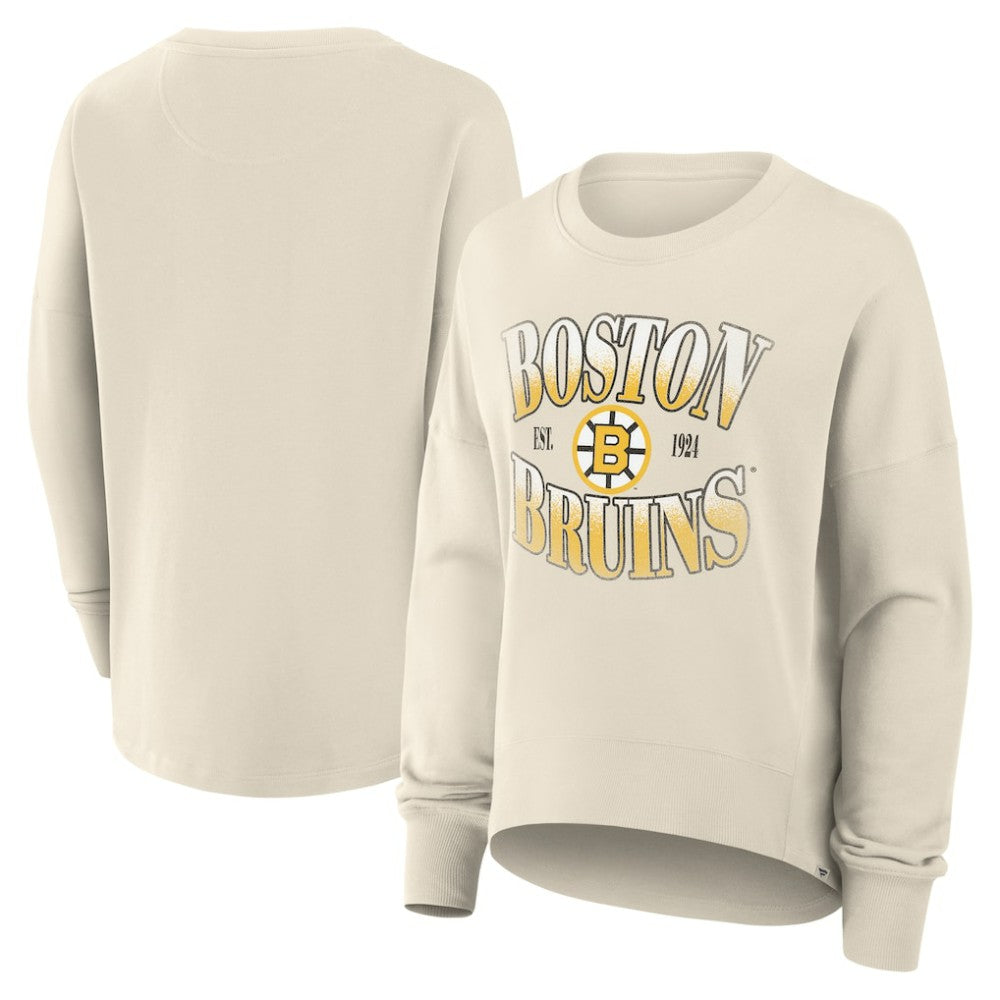 Boston Bruins Fanatics Women's Oversized Vintage Slice Pullover Sweatshirt - Cream | Fanatics discount